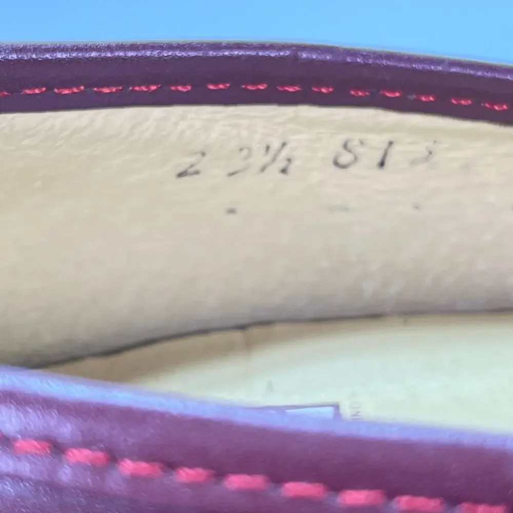 Paoli Burgundy Wine Leather Loafers Shoes Slip On Sandals Women’s Size 6.5
